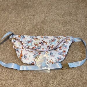 Stitch Patterned Crossbody Bag with Acrylic bag charm